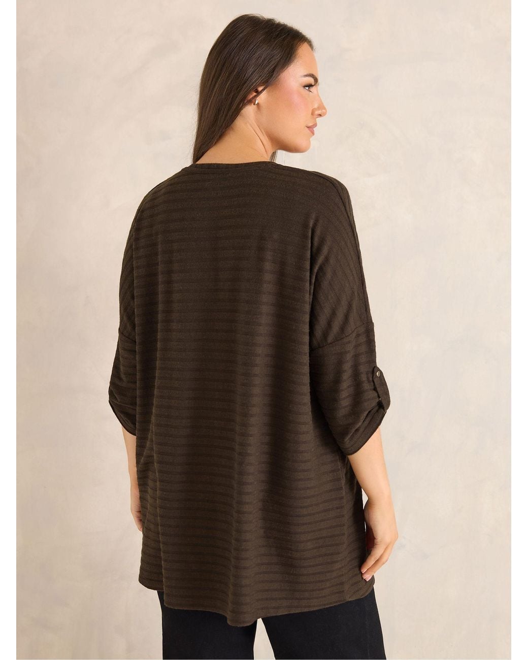 Evans Gray Turn Back Sleeve Jumper
