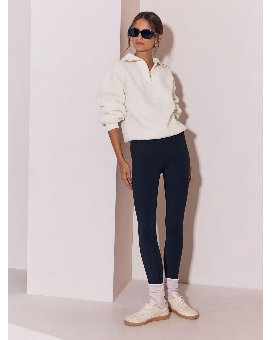 OSIA White Borg Zip Through 3/4 Fleece