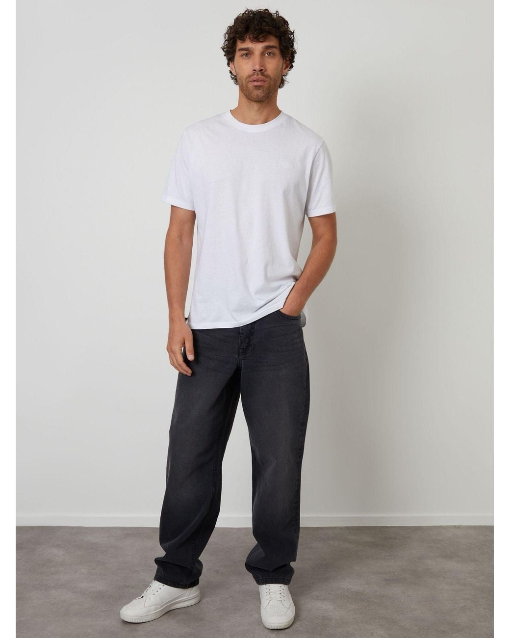 Threadbare Black Loose Fit Jeans for men