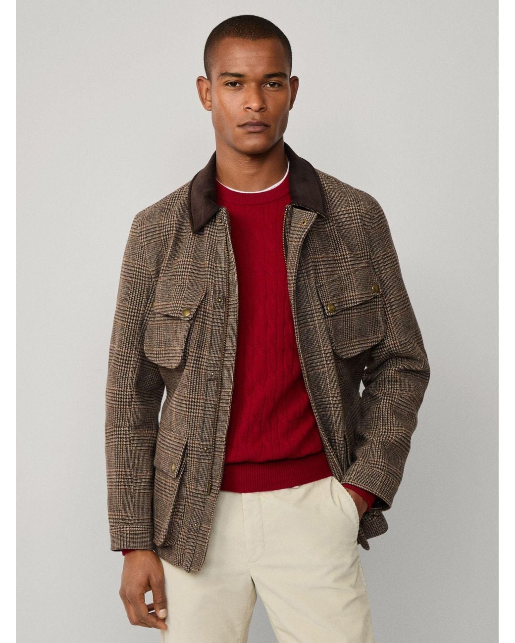 Hackett Brown Country Velo Jacket for men