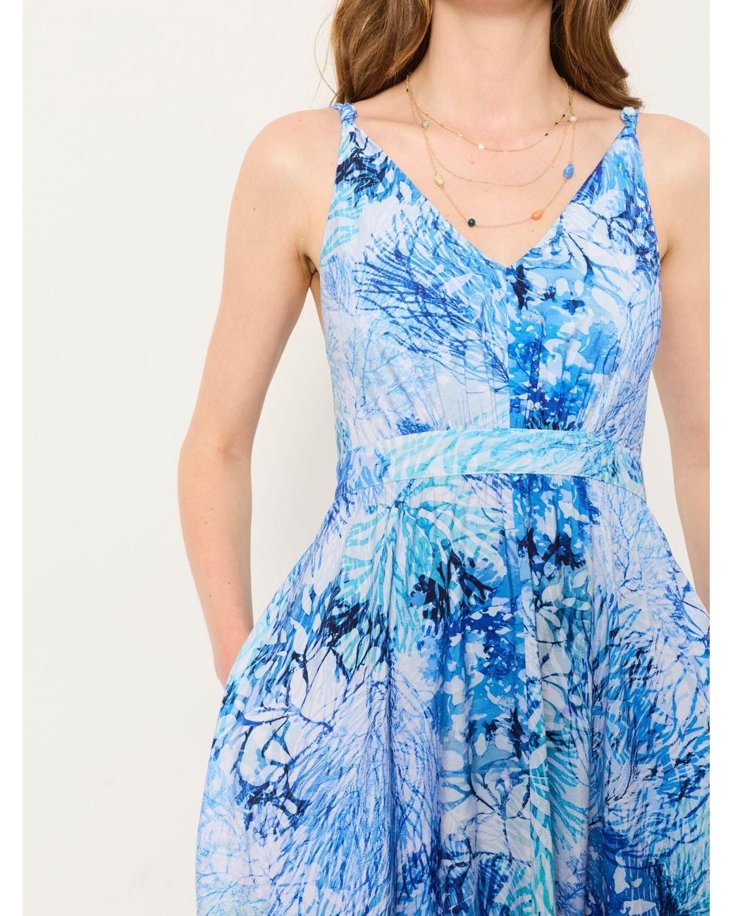 FatFace Blue V & A Regular Parachute Dress