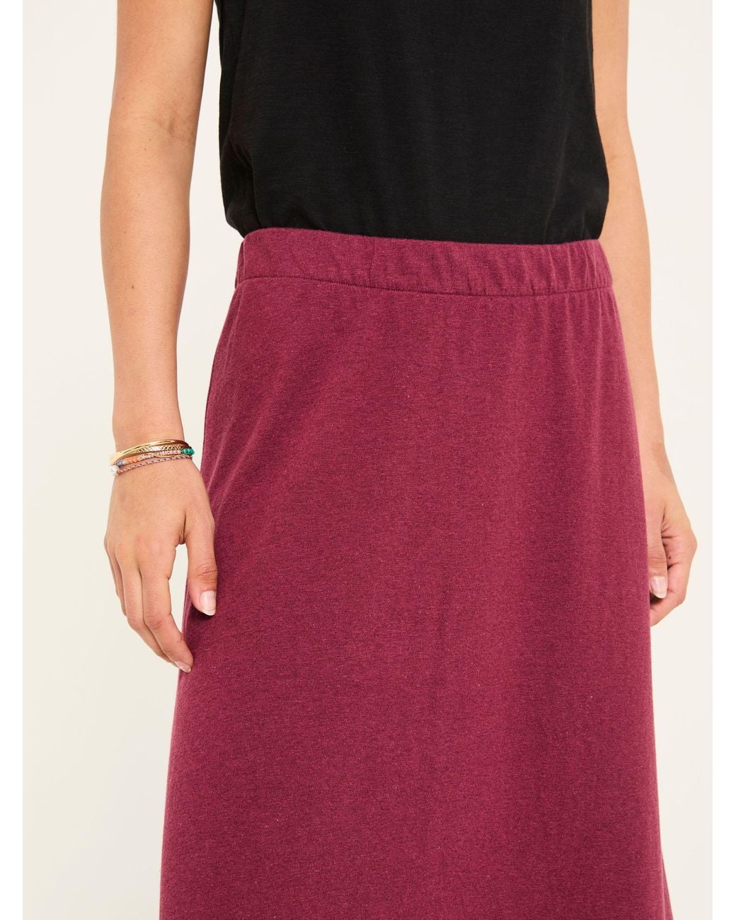 FatFace Red Kitty Jersey Midi Skirt