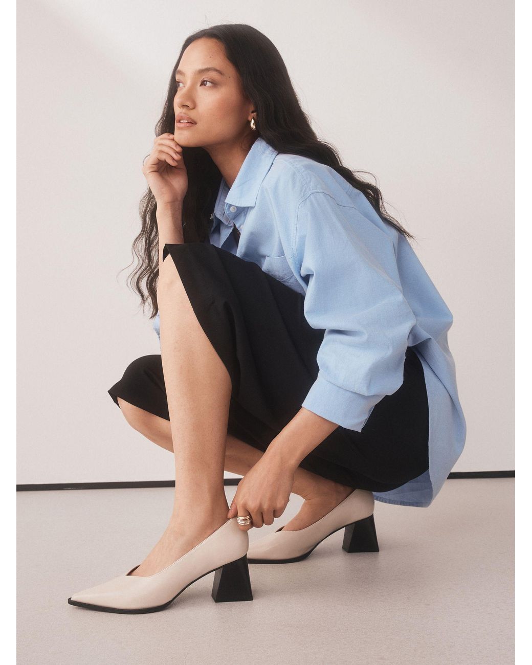 Next Natural Forever Comfort Point Toe Block Heels