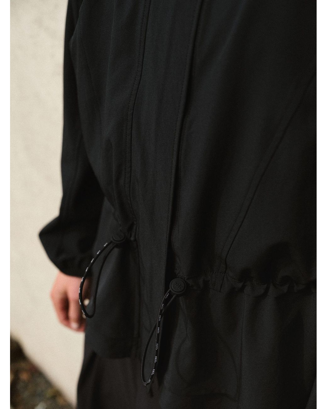 Self Black 4 Way Stretch Funnel Neck Jacket