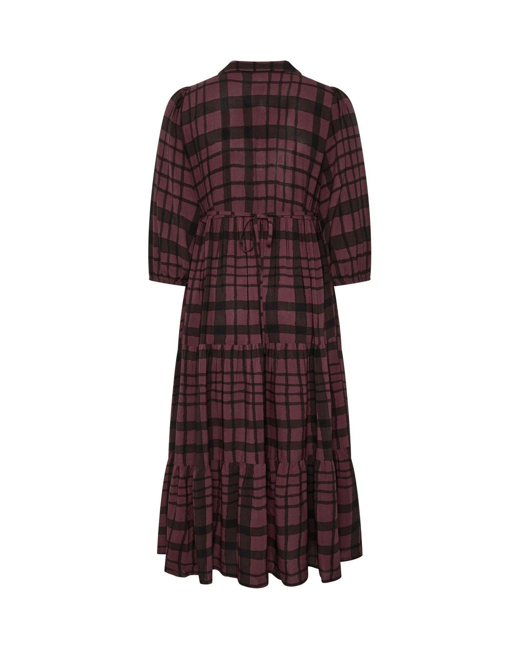 Evans Purple Button Tiered Dress