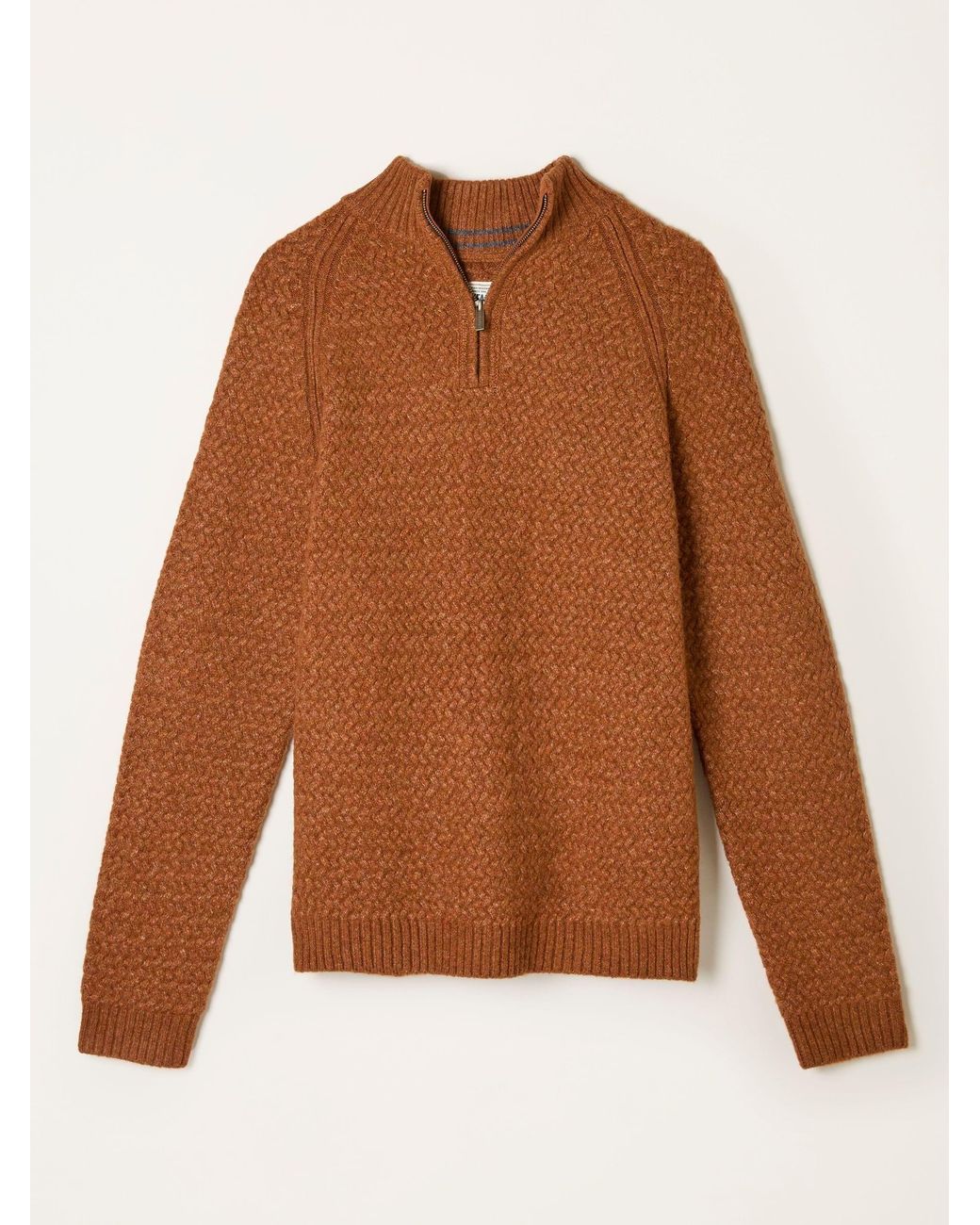 FatFace Blue Calder Half Zip Neck Knitted Jumper for men