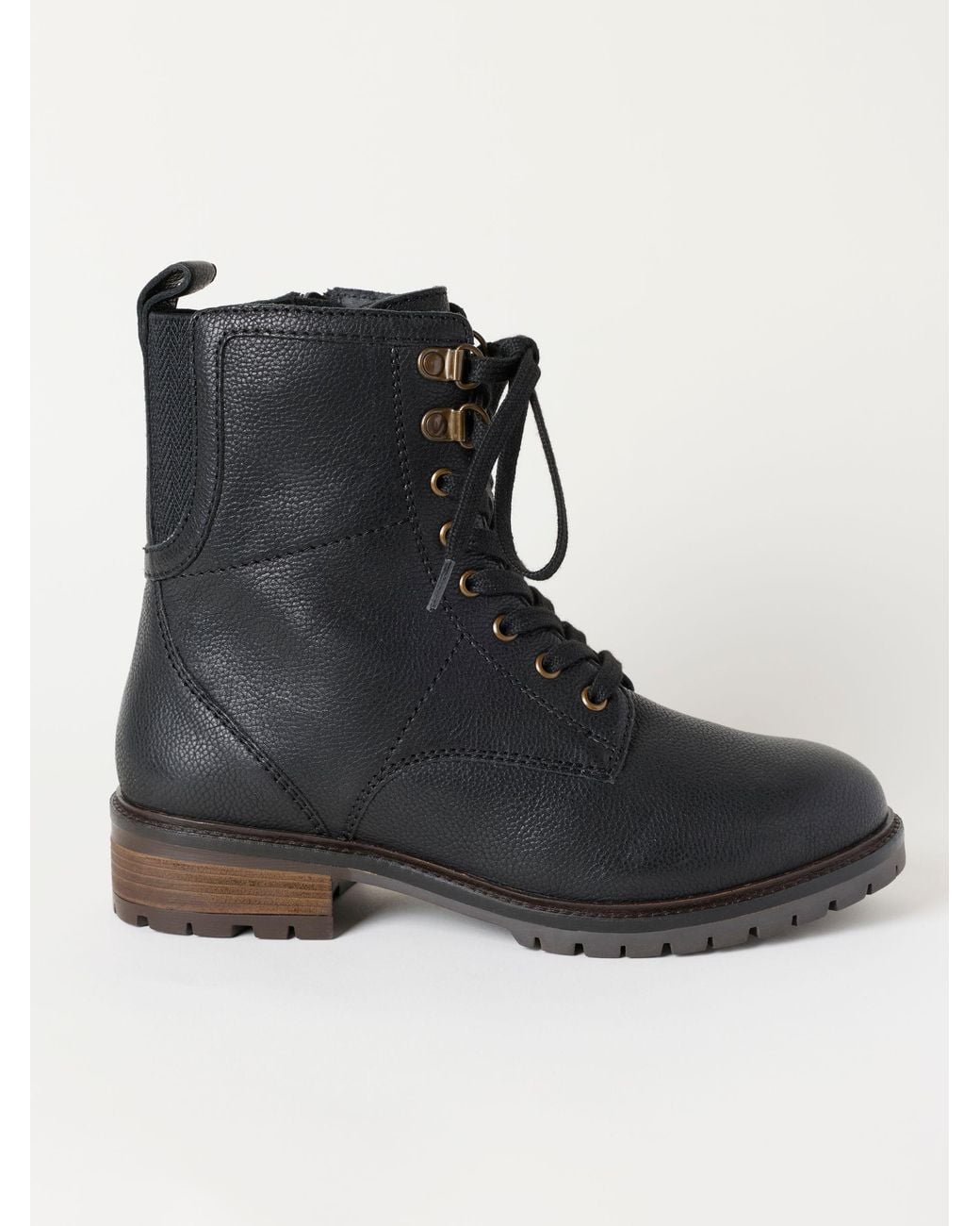 FatFace Black Marlow Leather Ankle Boots