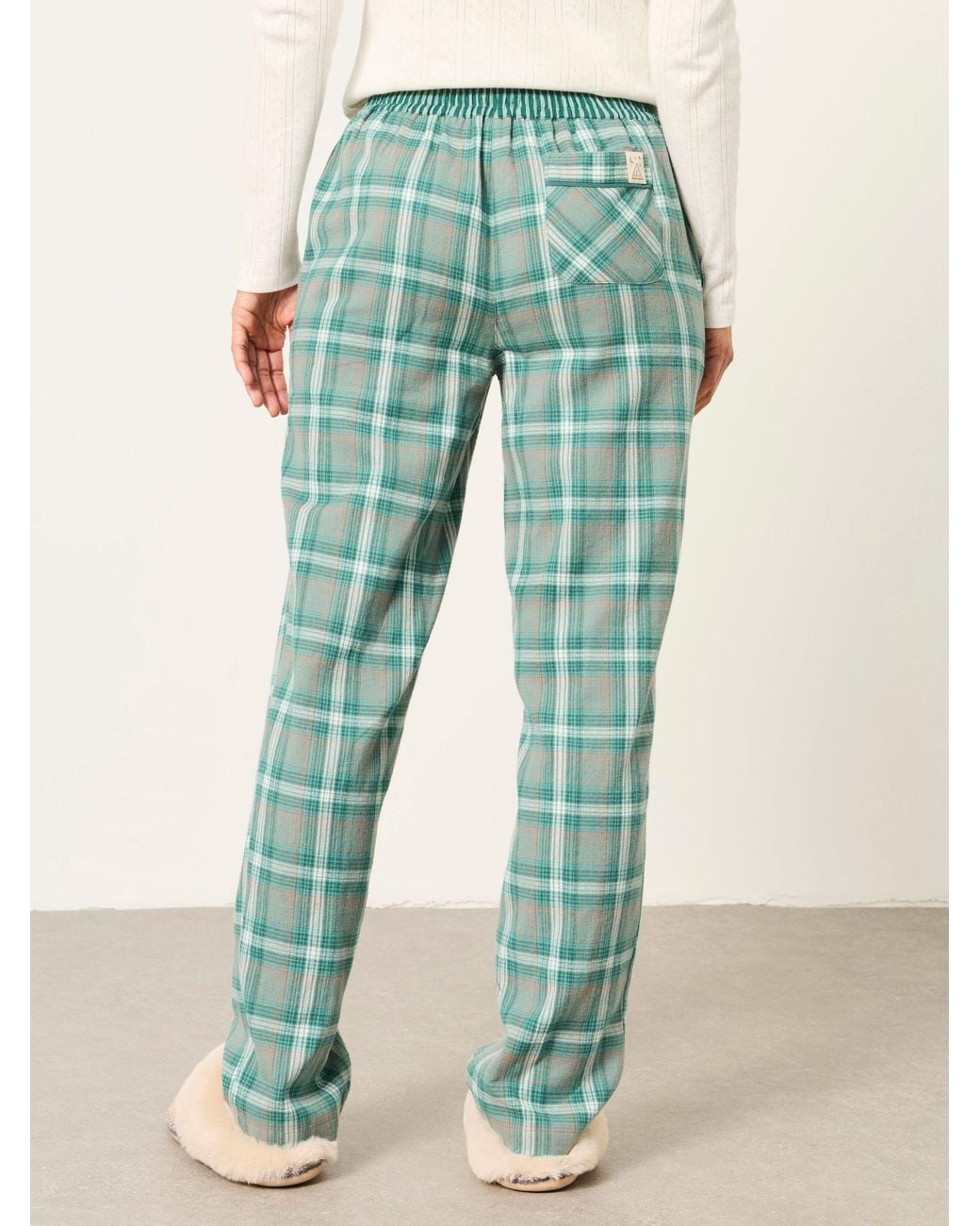 FatFace Green Ruby Check Relaxed Pyjama Bottoms