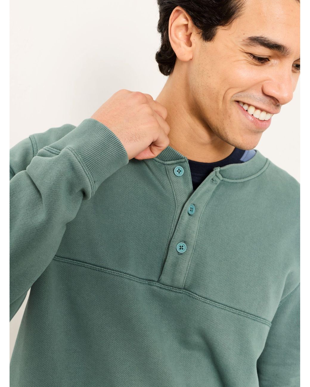 FatFace Blue Brooke Henley for men