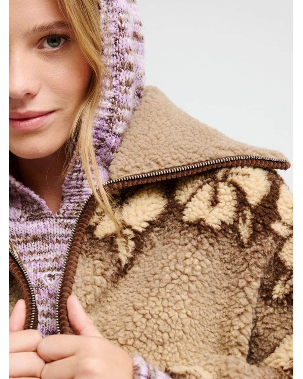 Roxy Natural Feels Like Winter Oversized Sherpa Zip Jacket