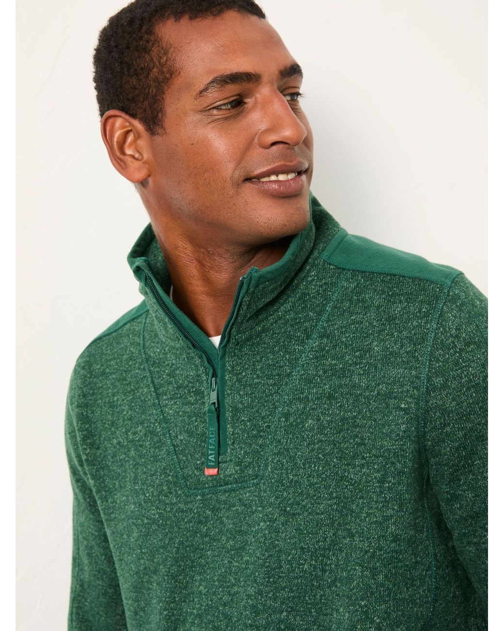 FatFace Green Haxby Half Zip Sweat for men