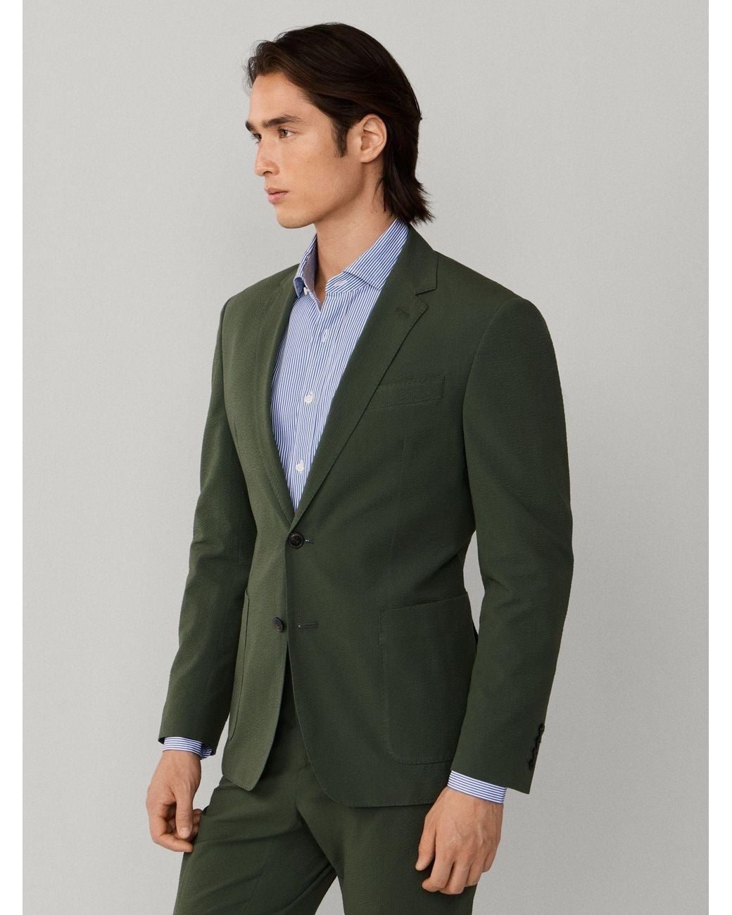Hackett Green Seersucker Blazer for men