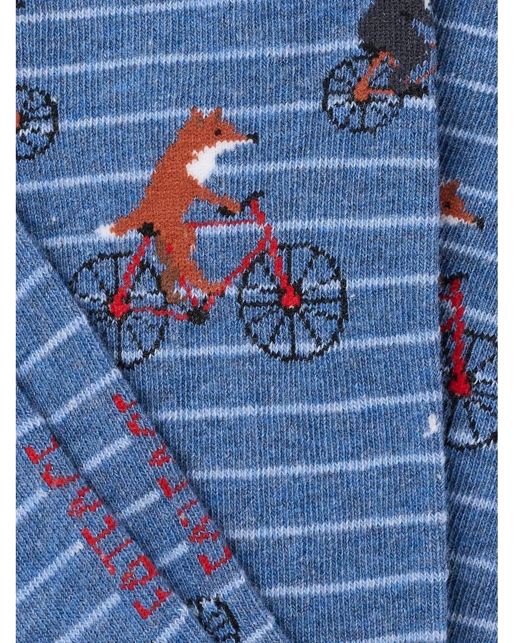 FatFace Blue Fatface Cycling Animals Socks for men