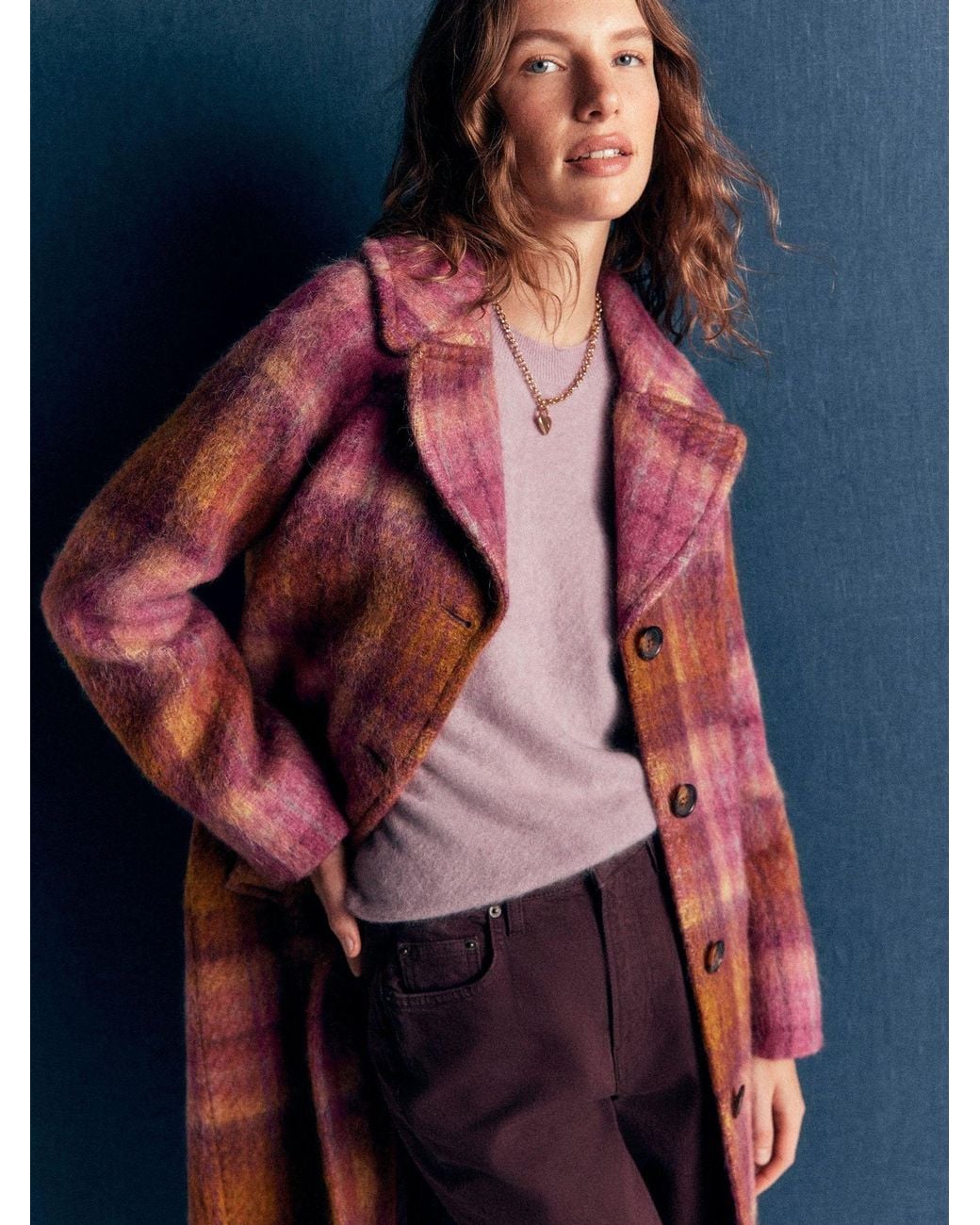 Boden Red Cotswold Wool Blend Coat
