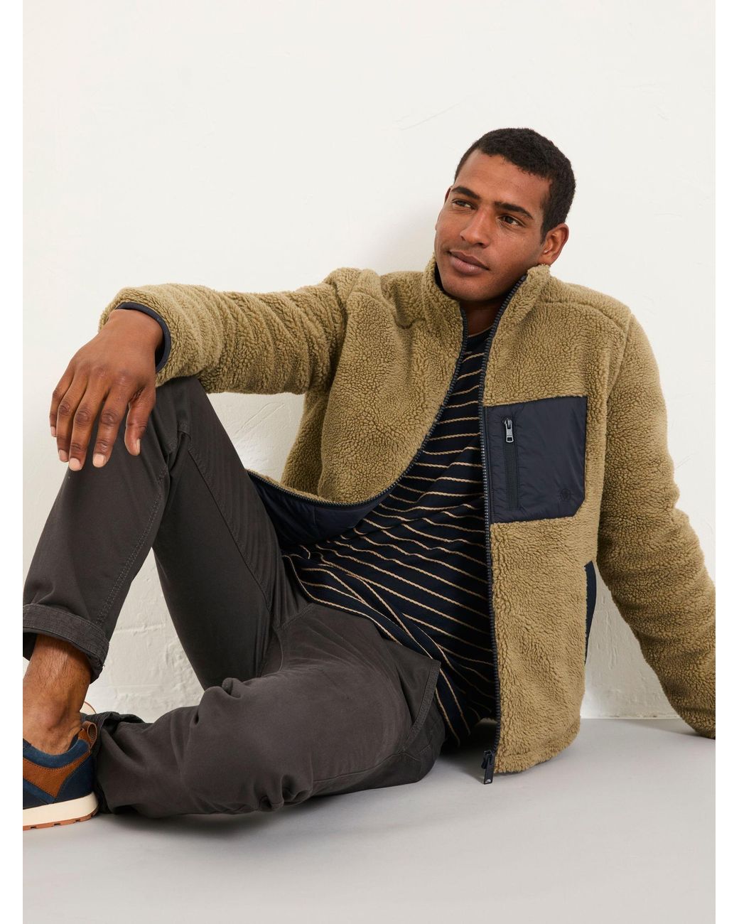 FatFace Gray Tromso Fleece Jacket for men