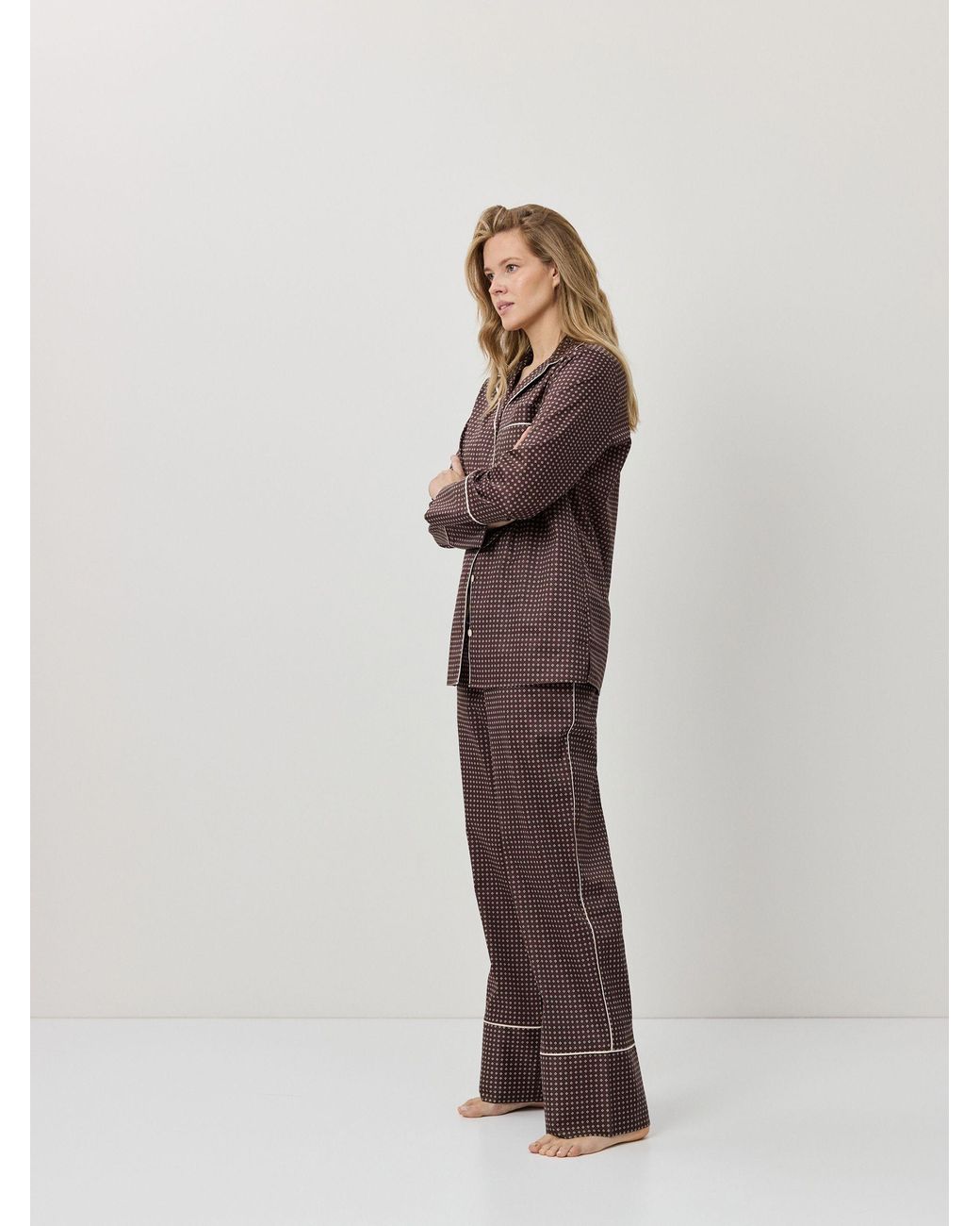 ARUELLE Brown Alma Pajama Long