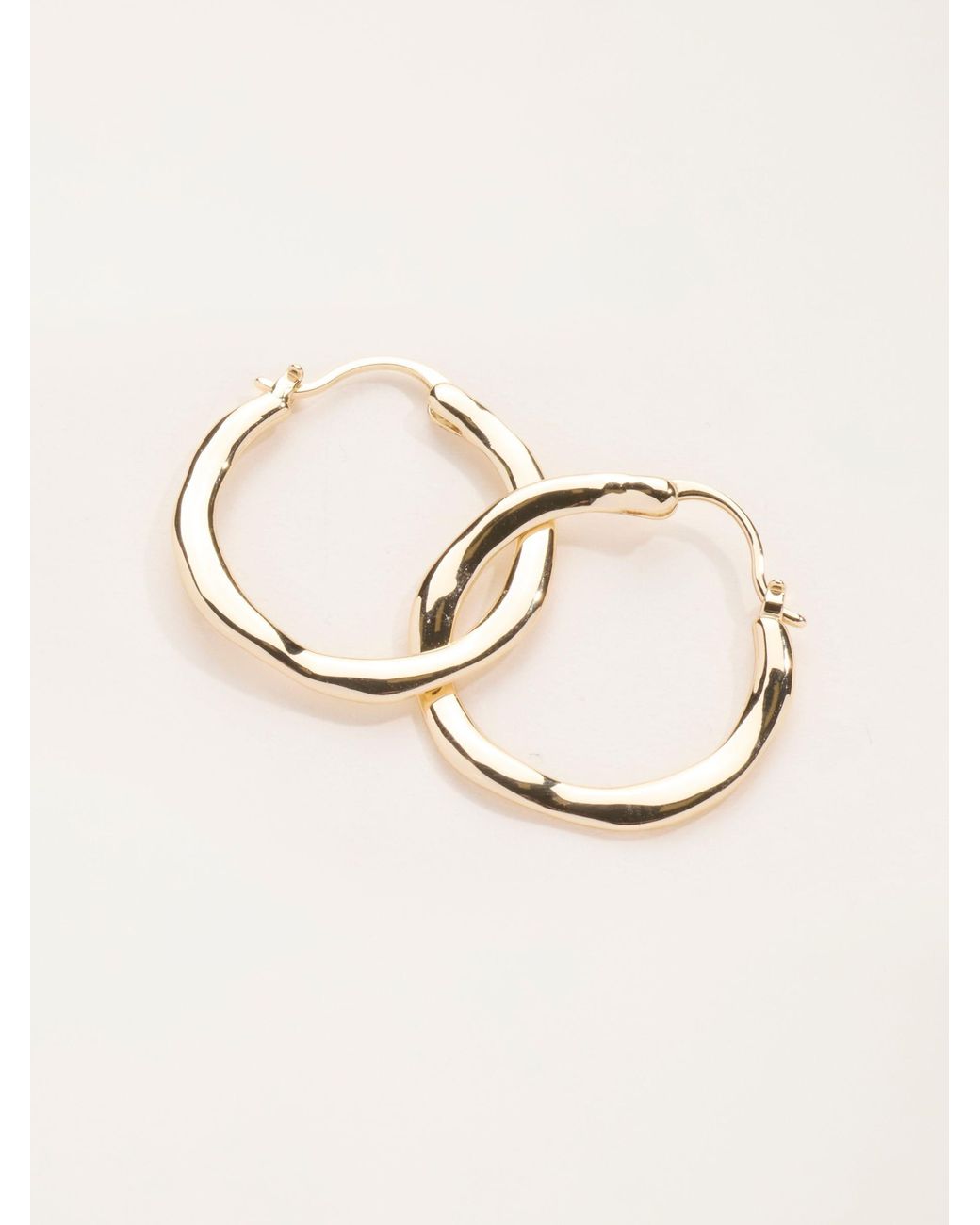 FatFace Black Hammered Hoop Earrings