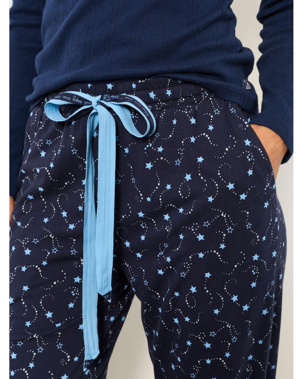 FatFace Blue Harper Star Cuffed Pyjama Bottoms