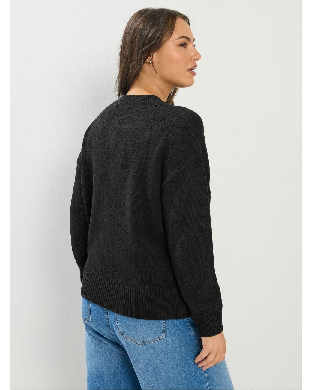 Yours Curve Black Button Thru Bomber Jacket