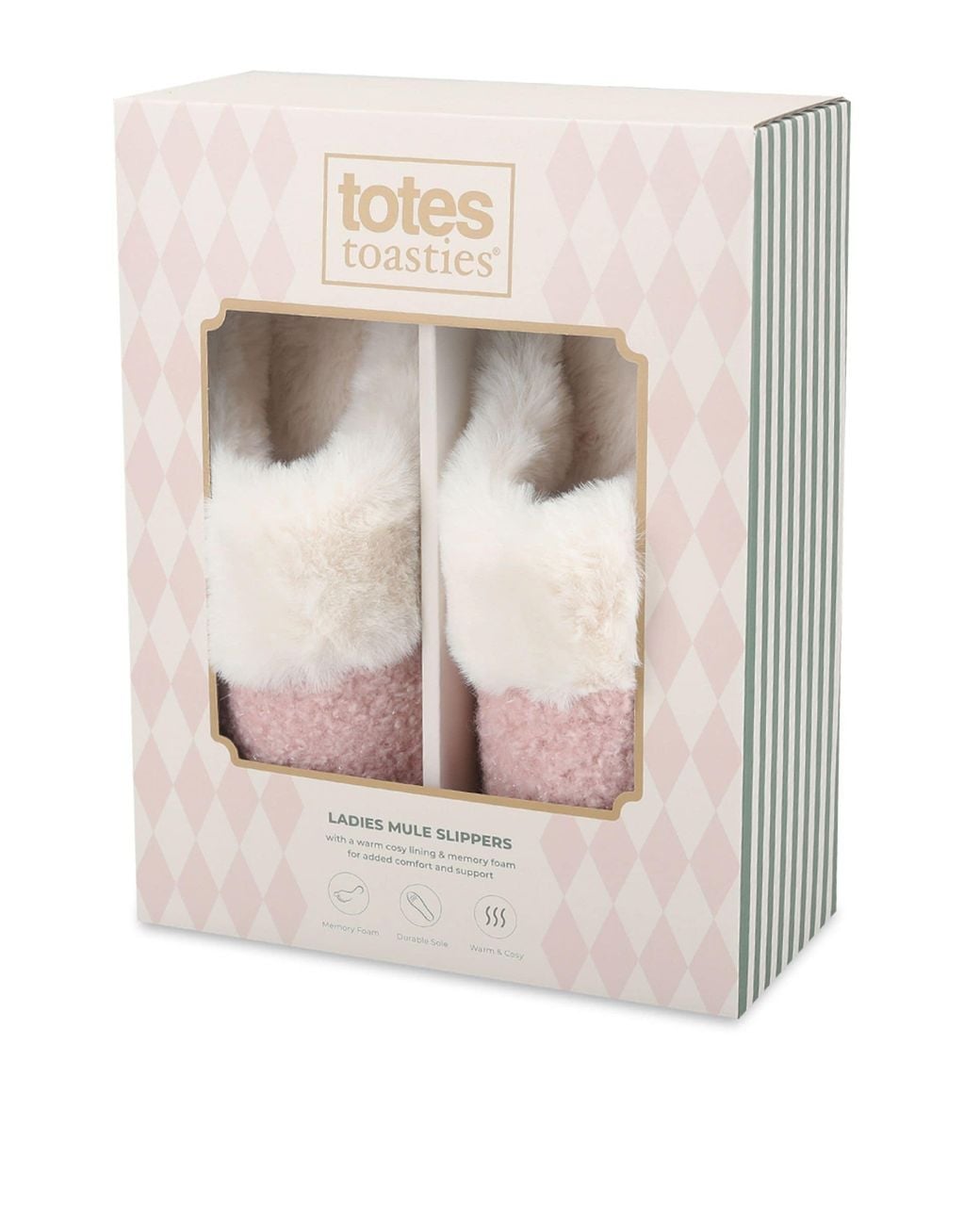 Totes Pink Borg Mule Slippers