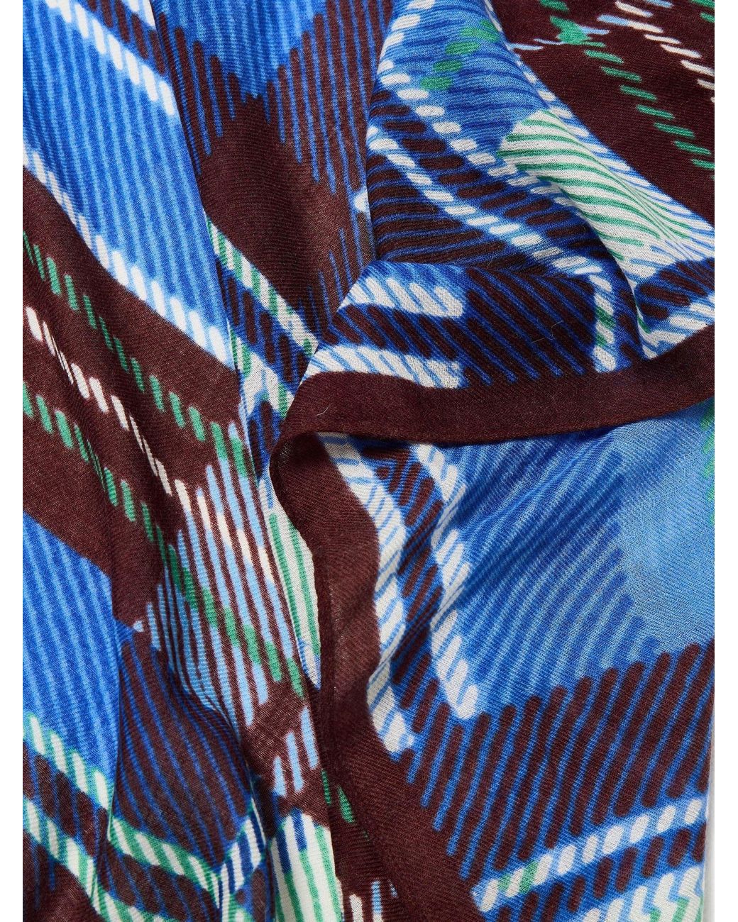 Oliver Bonas Blue Checked Large Square Scarf