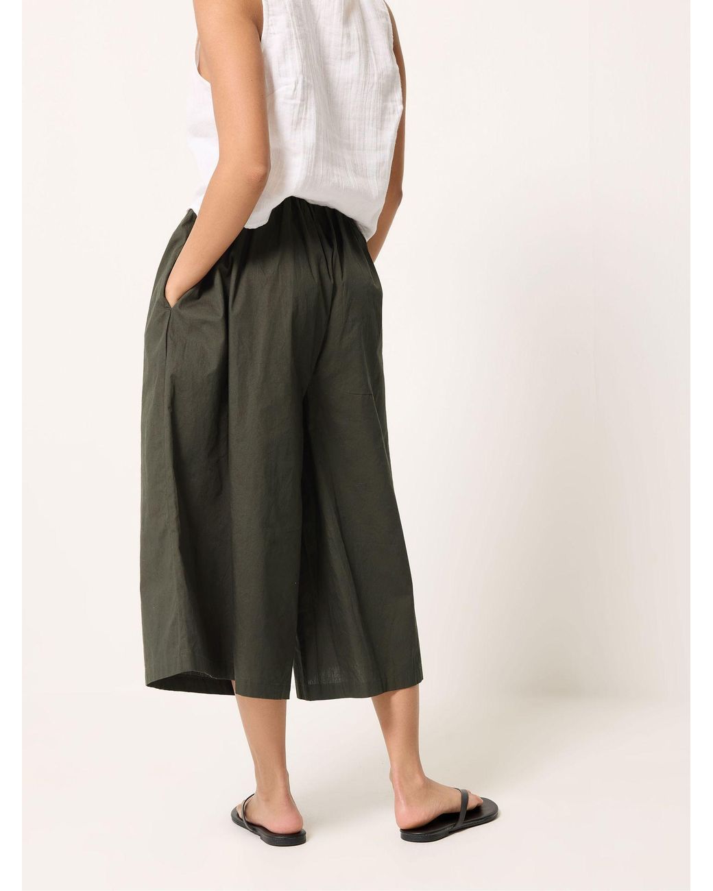PixieGirl Petite Green Poplin Extra Long Culottes