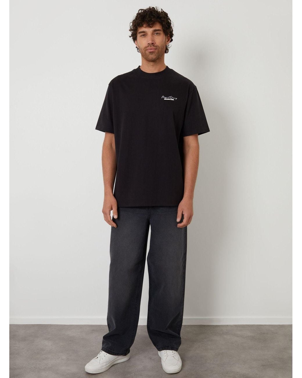 Threadbare Black Baggy Jeans for men