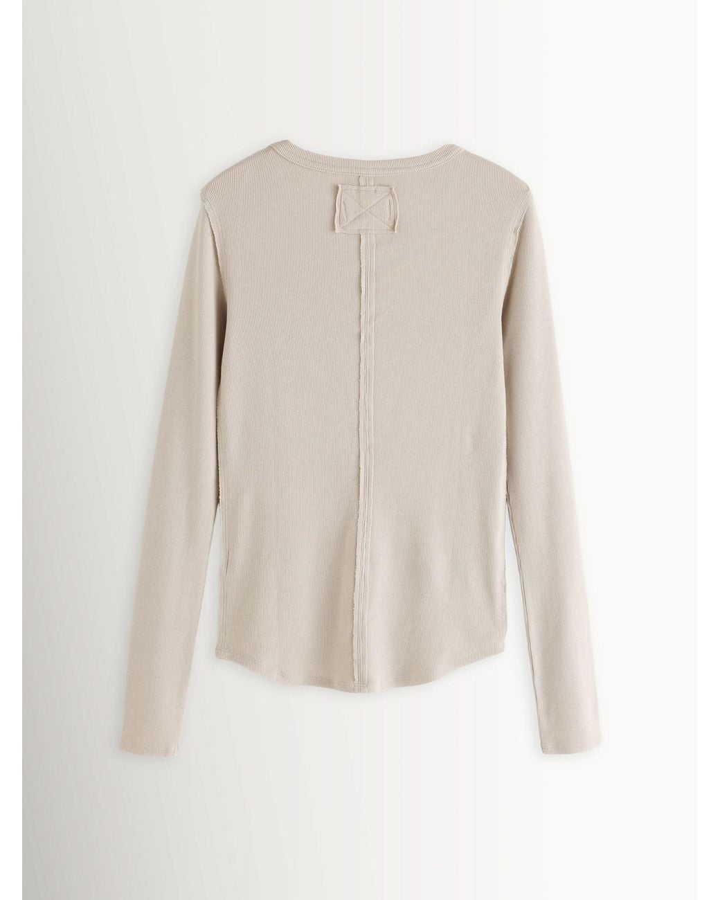 Free People Jamie Long Sleeve Henley T-Shirt in Natural | Lyst