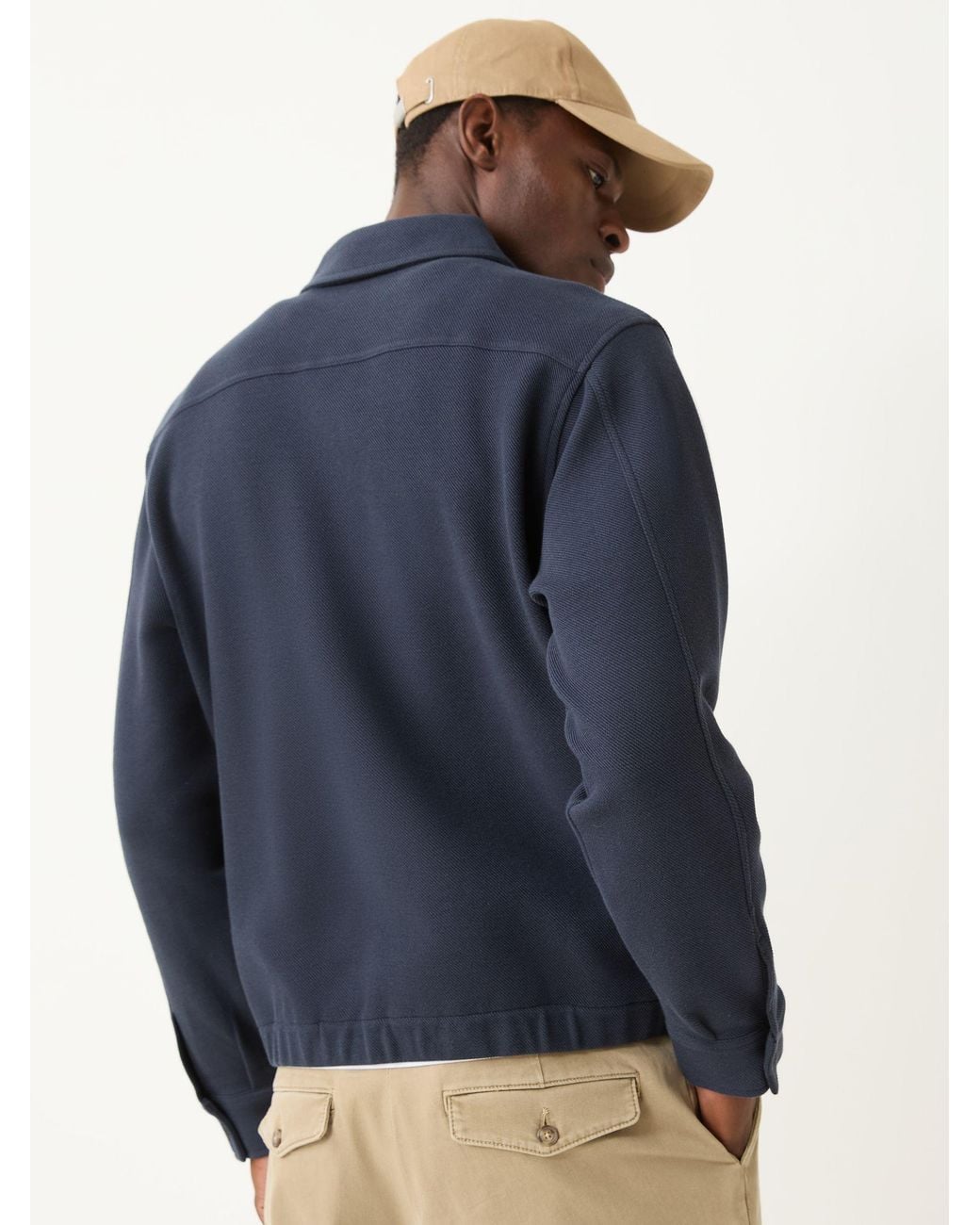Boss Blue Logo Zip Through Jacket for men