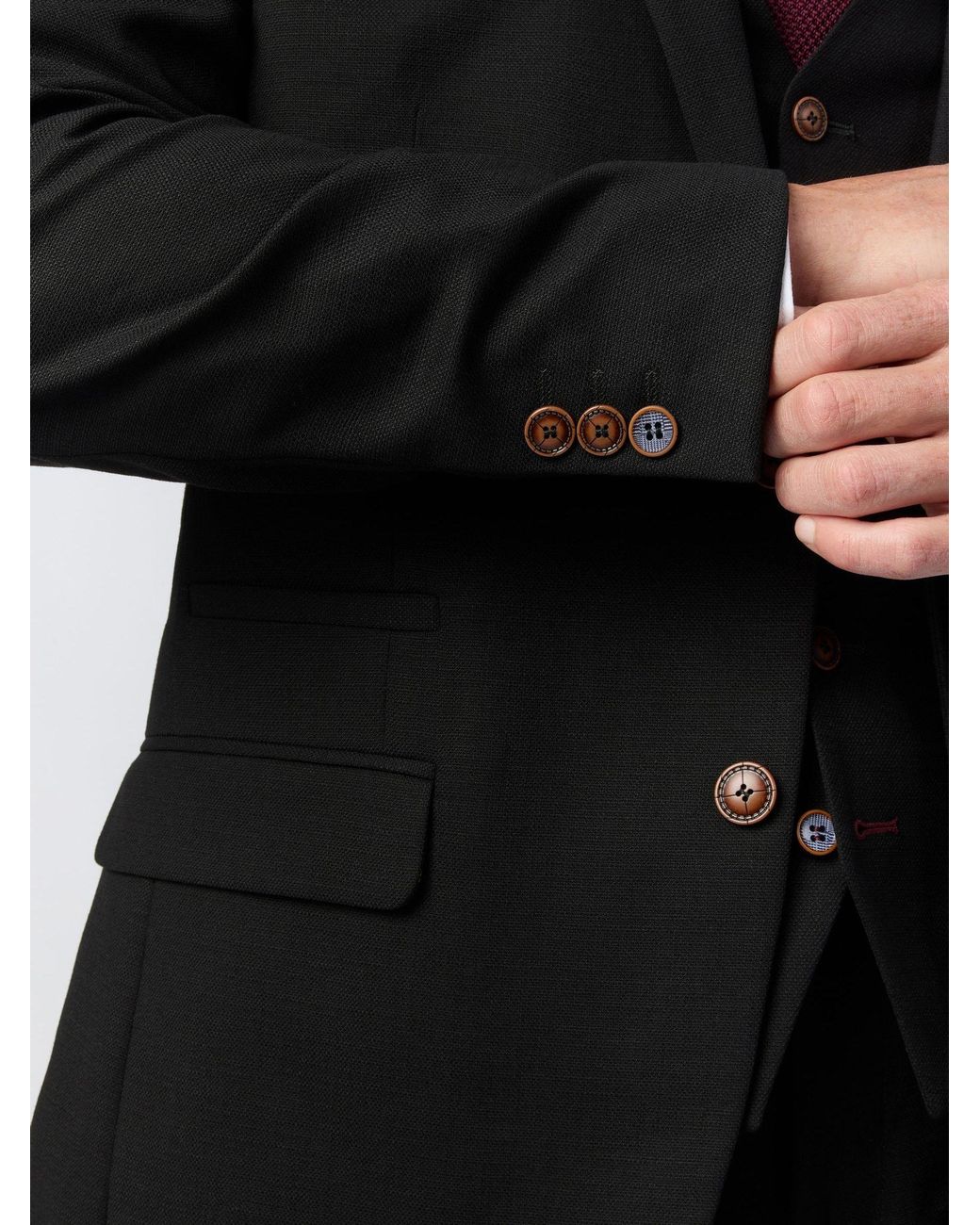 Antique Rogue Black Texture Regular Jacket for men