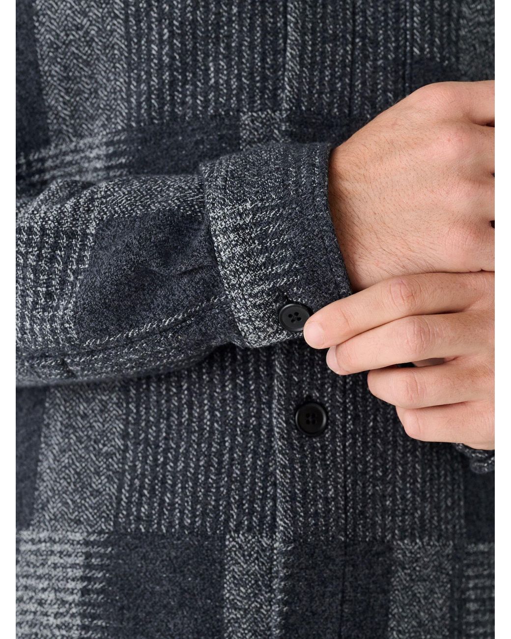 Next Black Patchwork Style Check Shacket for men