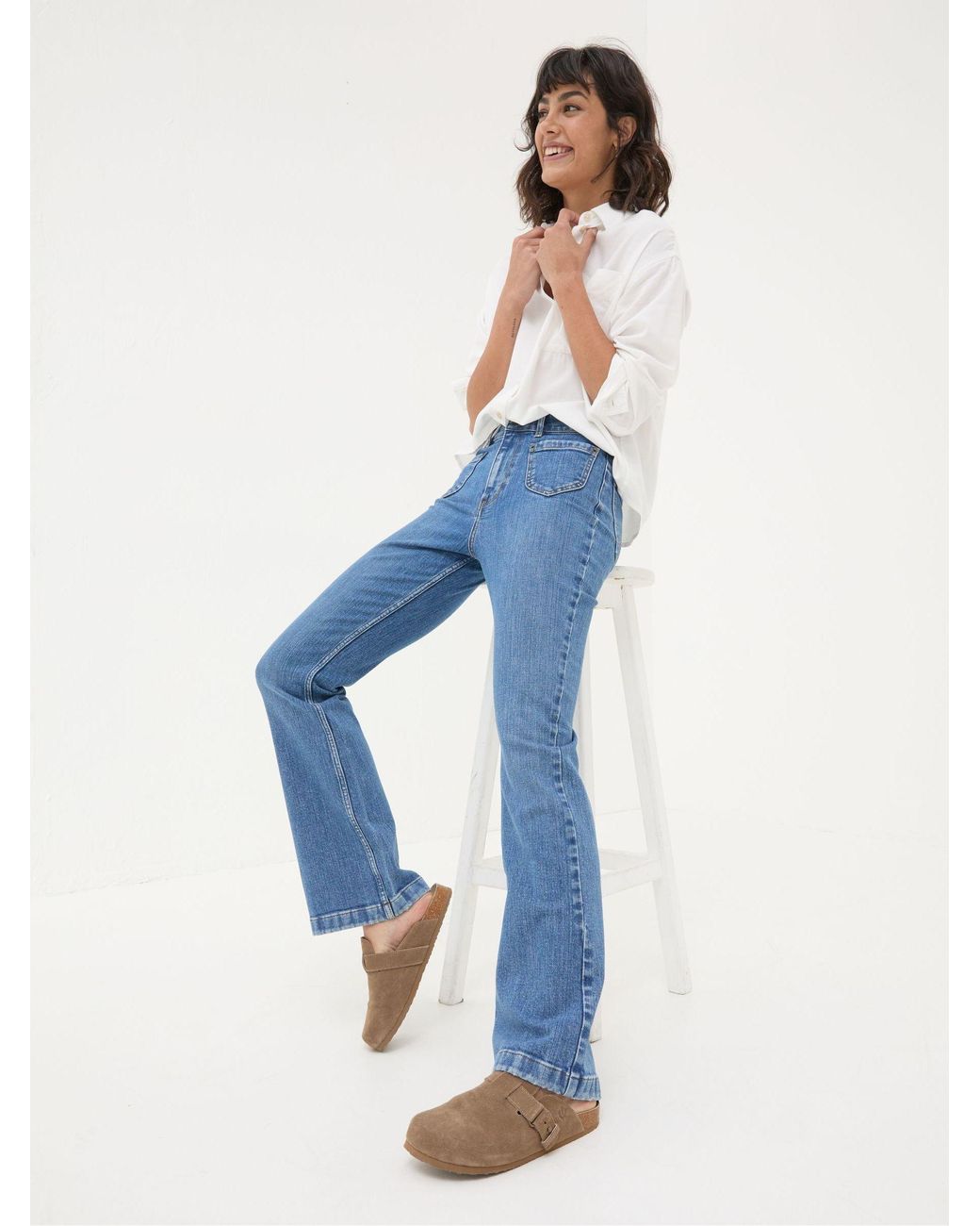 FatFace Blue Fly Flare Jeans