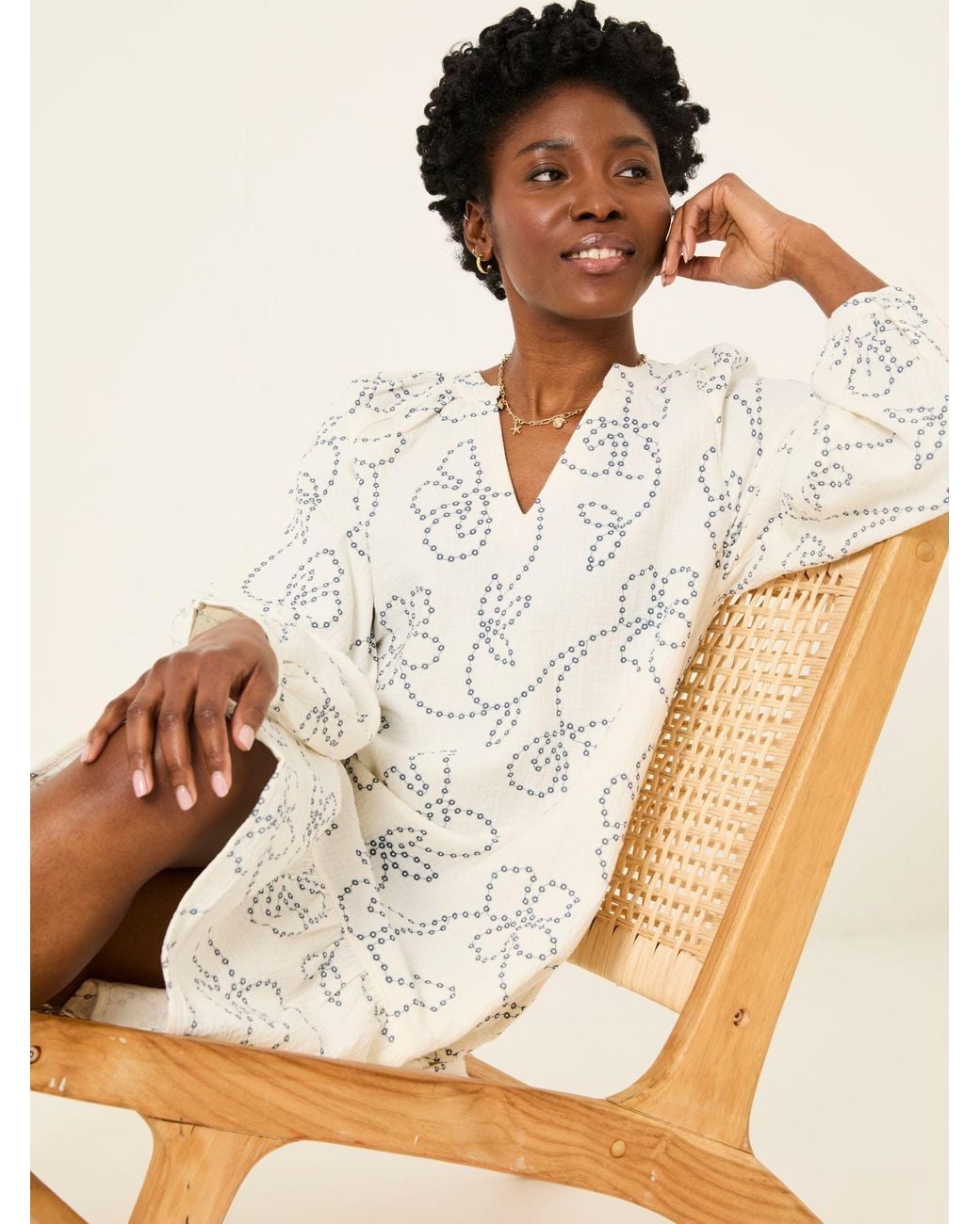 FatFace Natural Amy Frill Tunic
