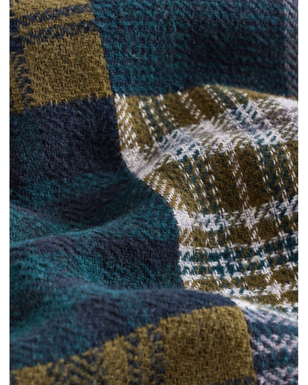 Next Green Patchwork Style Check Shacket for men