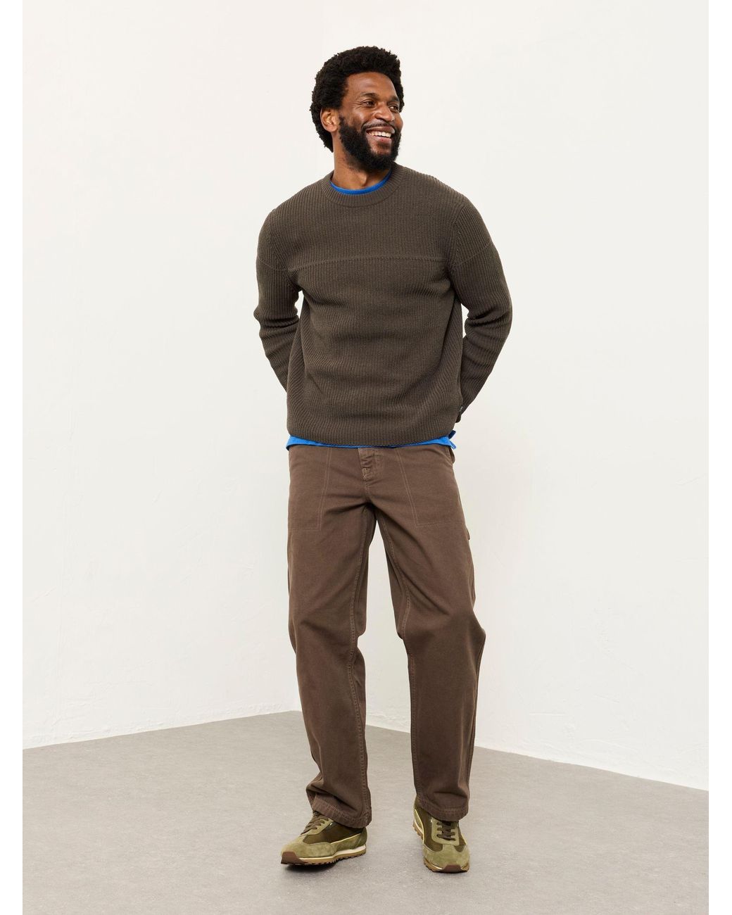 FatFace Brown Kelbrook Knitted Crew Neck Jumper for men