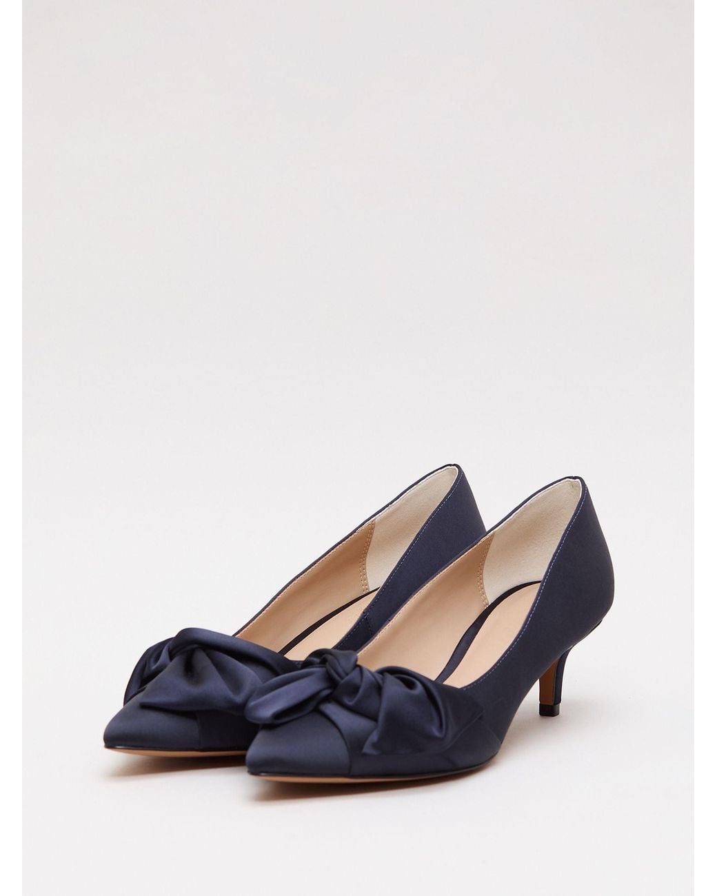 Phase Eight Blue Satin Kitten Heels