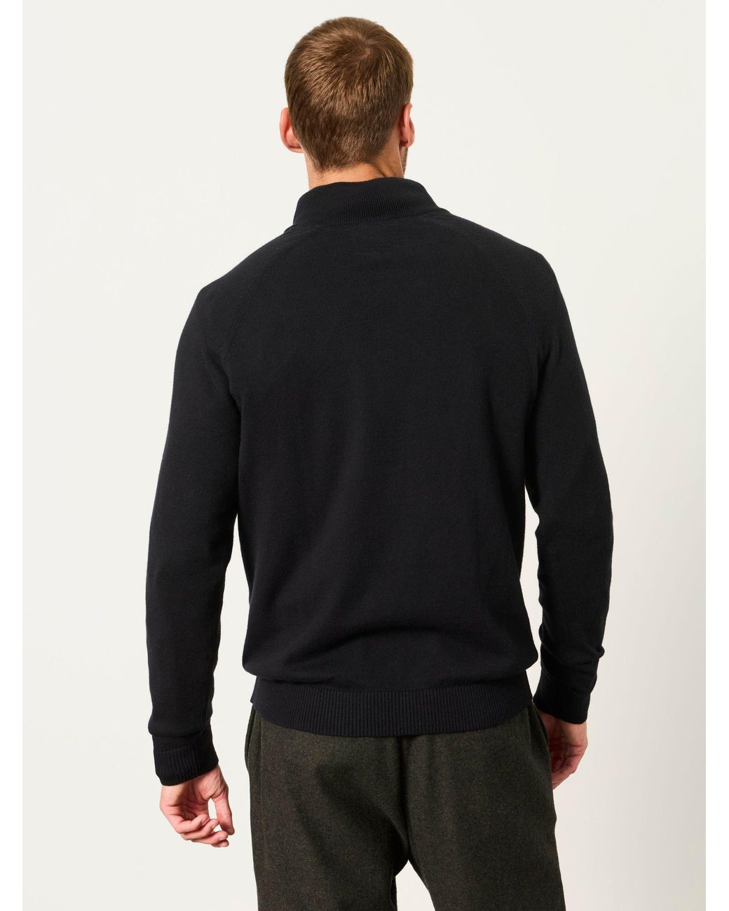 FatFace Black Fatface Rye Quarter Zip Knitted Jumper for men