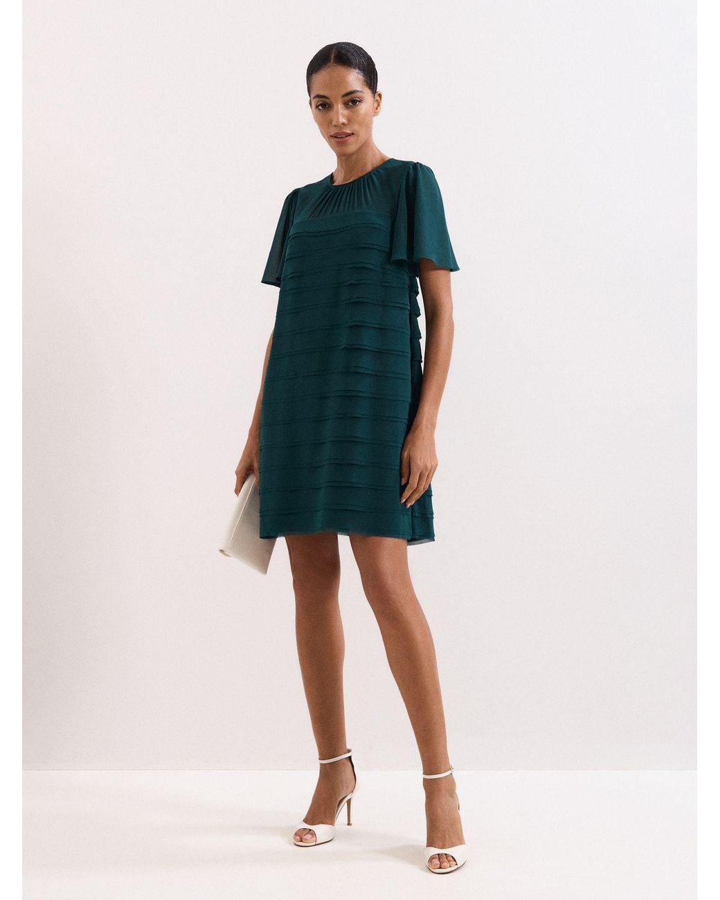 Phase Eight Green Fallon Layered Dress