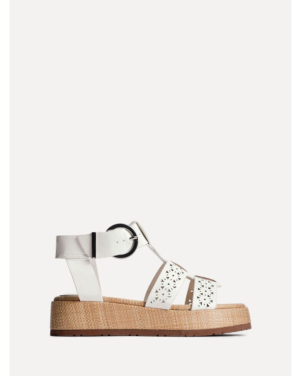 Linzi Natural Sunkissed Laser Cut Flatform Gladiator Sandals