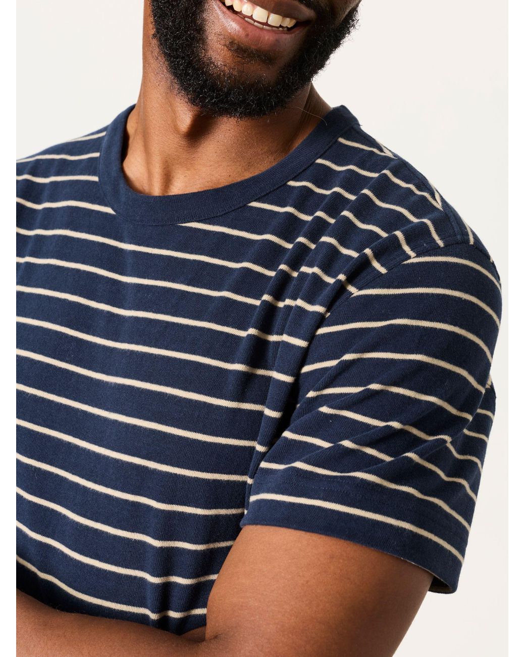 FatFace Blue Short Sleeve Stripe T-Shirt for men