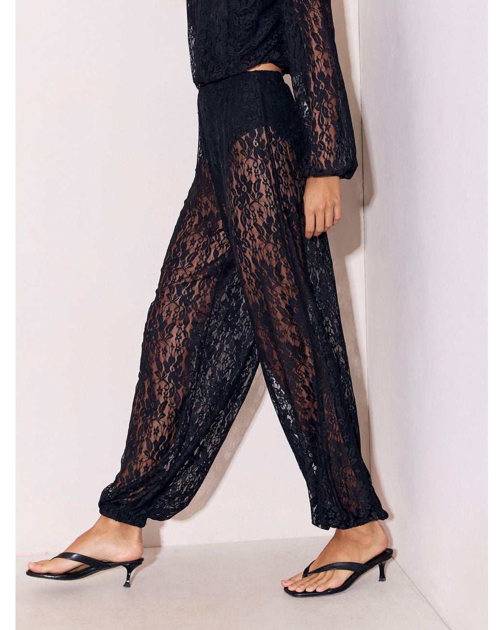 Lace Balloo Color Lipsy Lace Balloon Trousers in Blue | Lyst