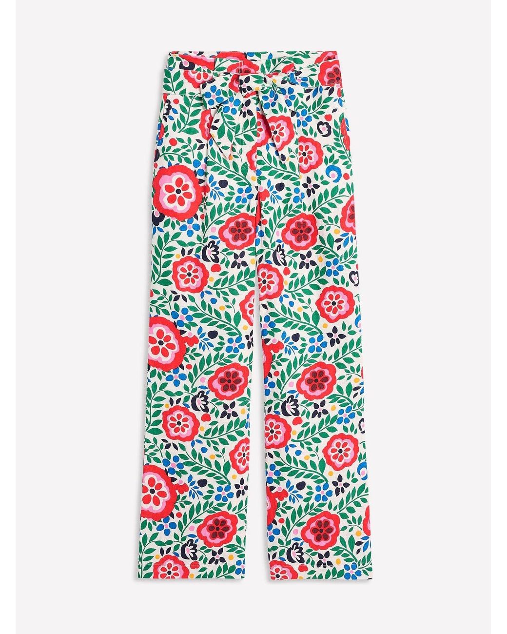 Boden White Belted Trousers