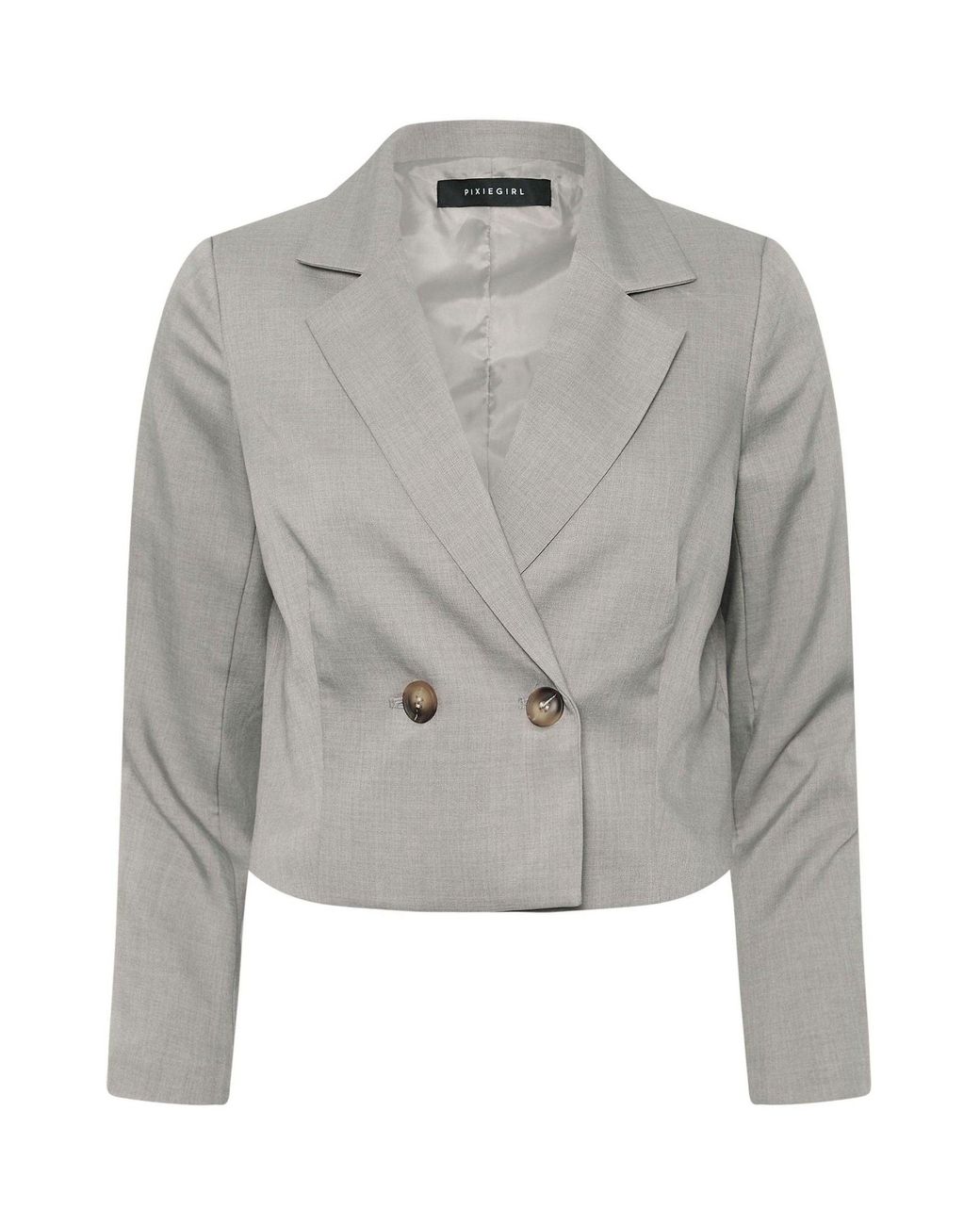 PixieGirl Petite Gray 2 Buttoned Short Jacket