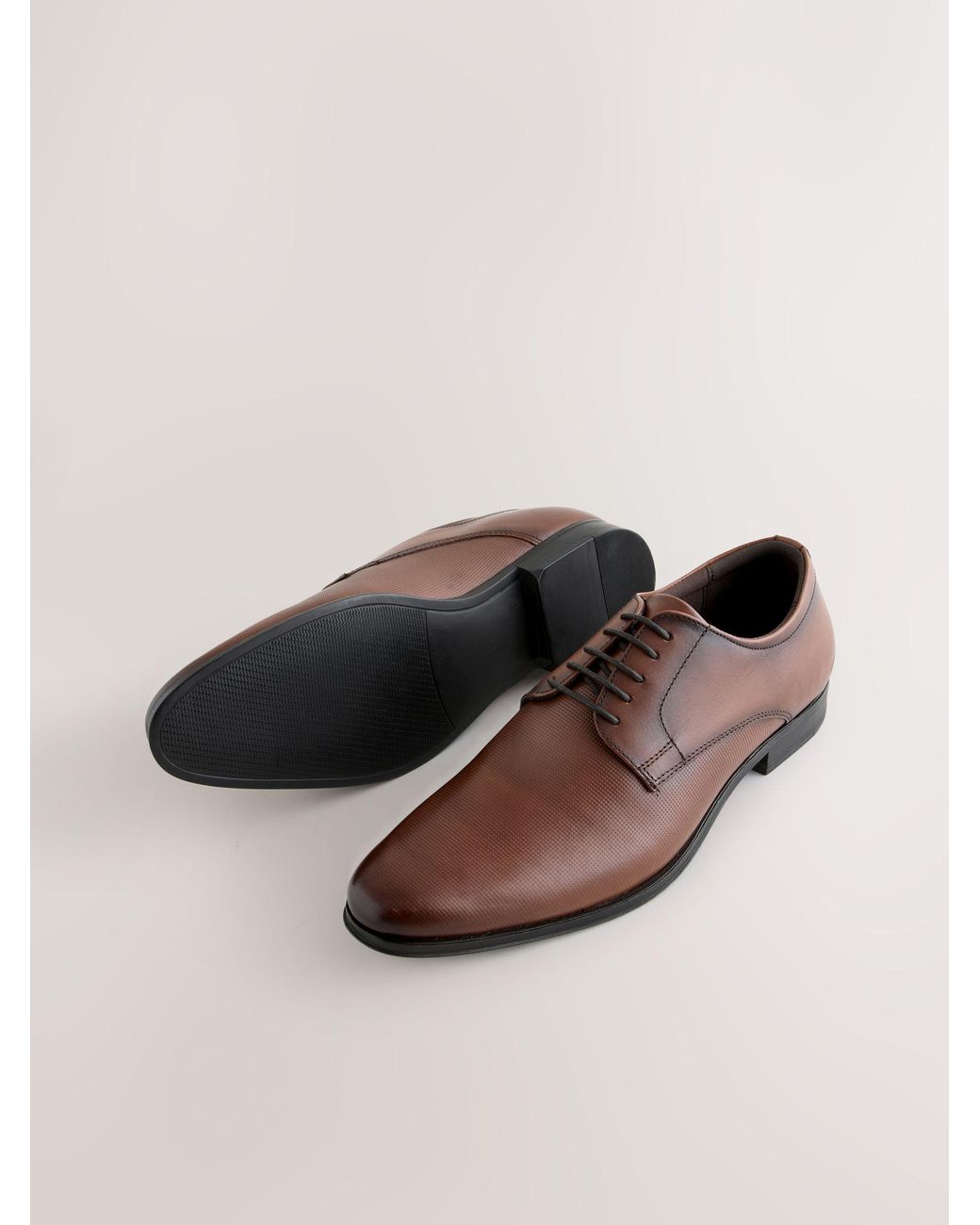 Next Embossed Derby Shoes in Brown für Herren