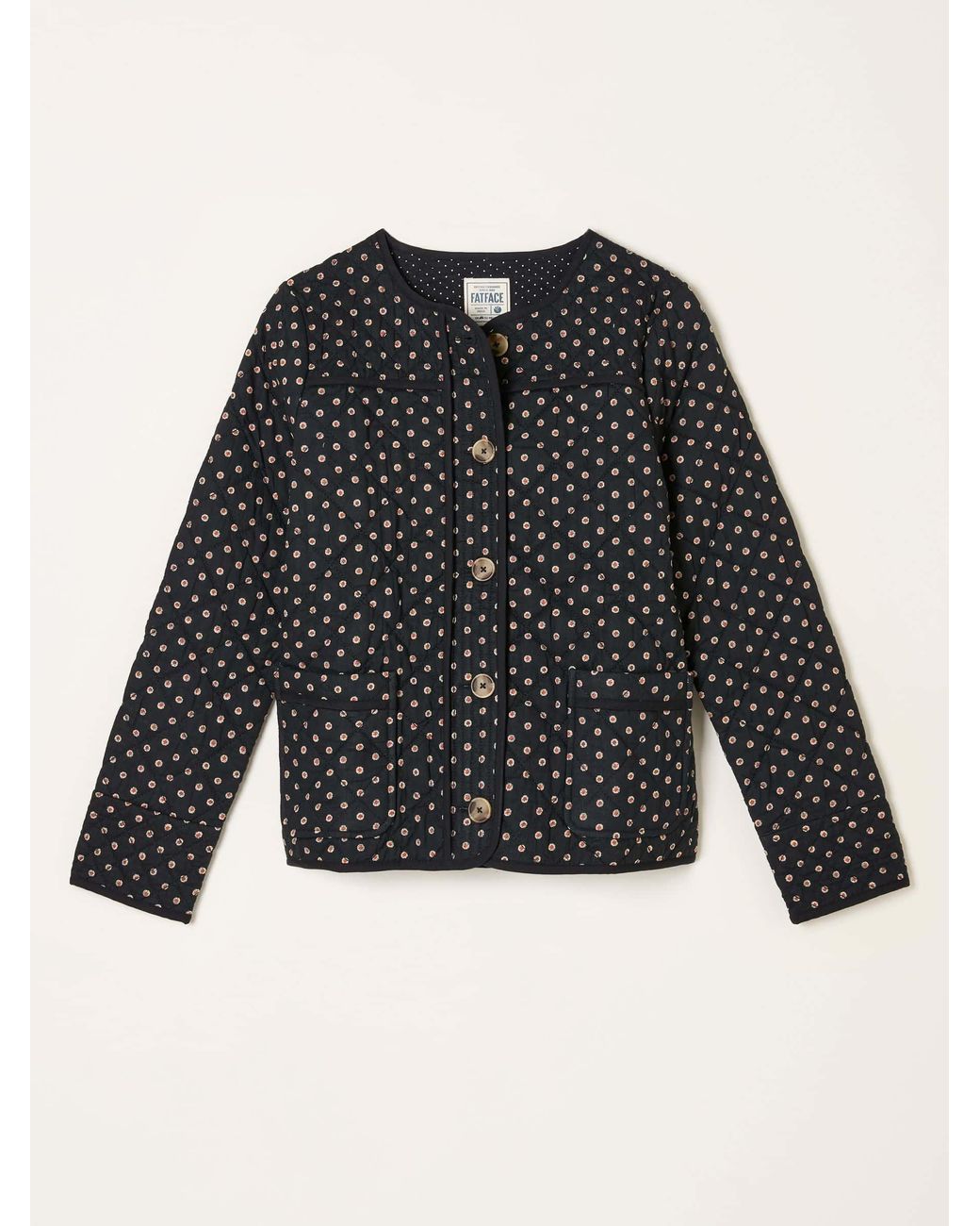 FatFace Black Fatface Mia Geo Quilted Jacket