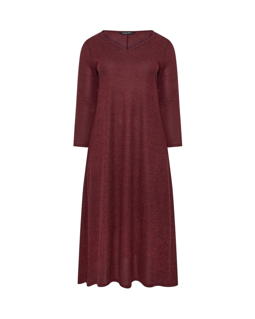 Evans Purple Ribbed Dress