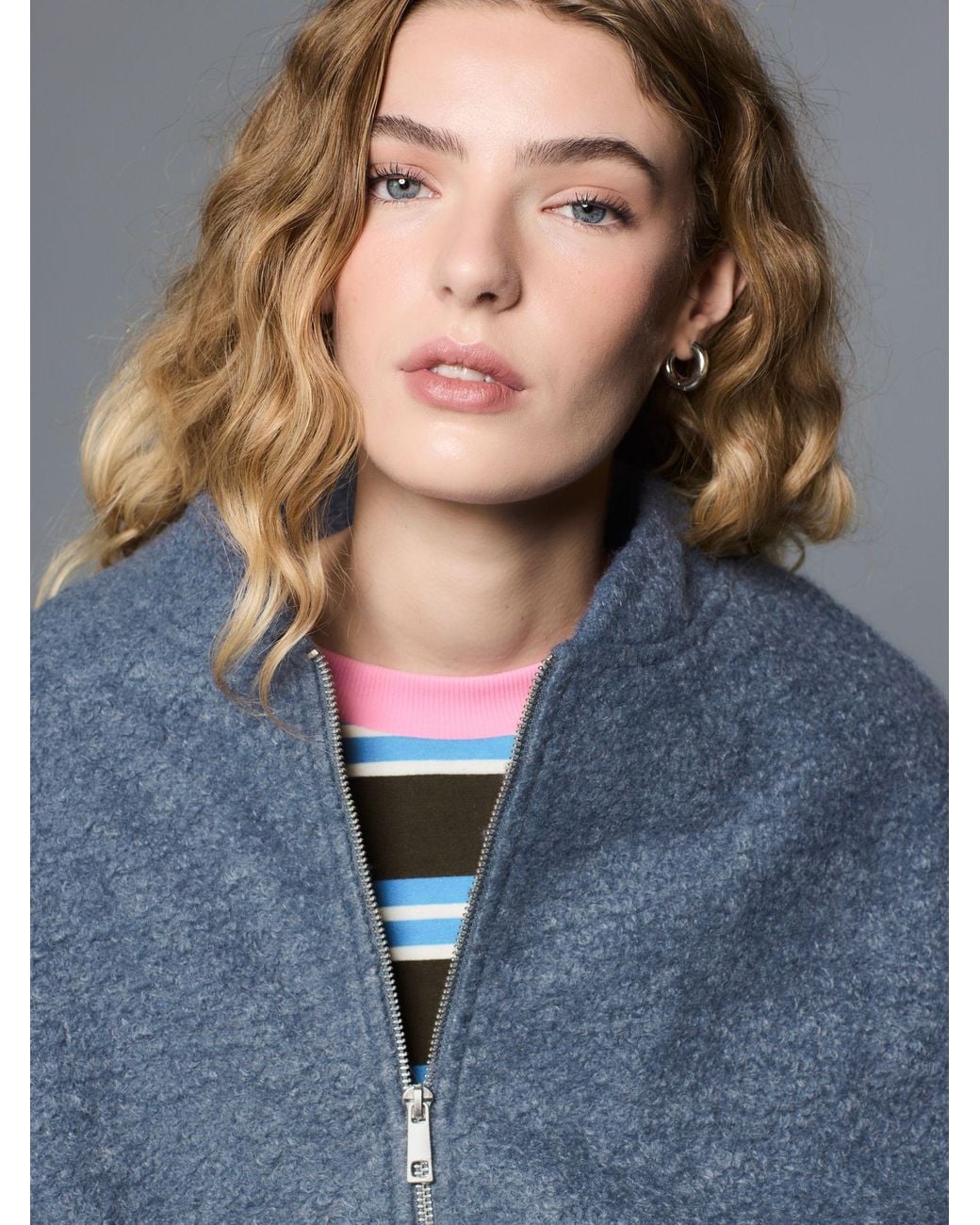 Next Blue Coatigan Bomber Jacket
