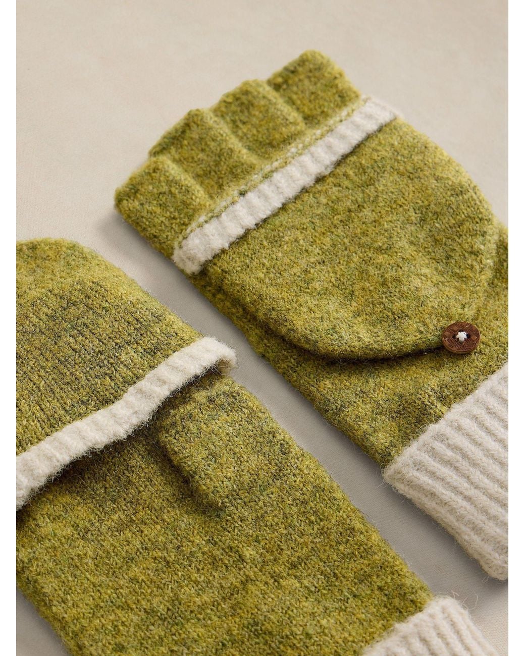 Knit Stuff White Stuff Emma Knitted Flip Mitt Gloves in Green | Lyst