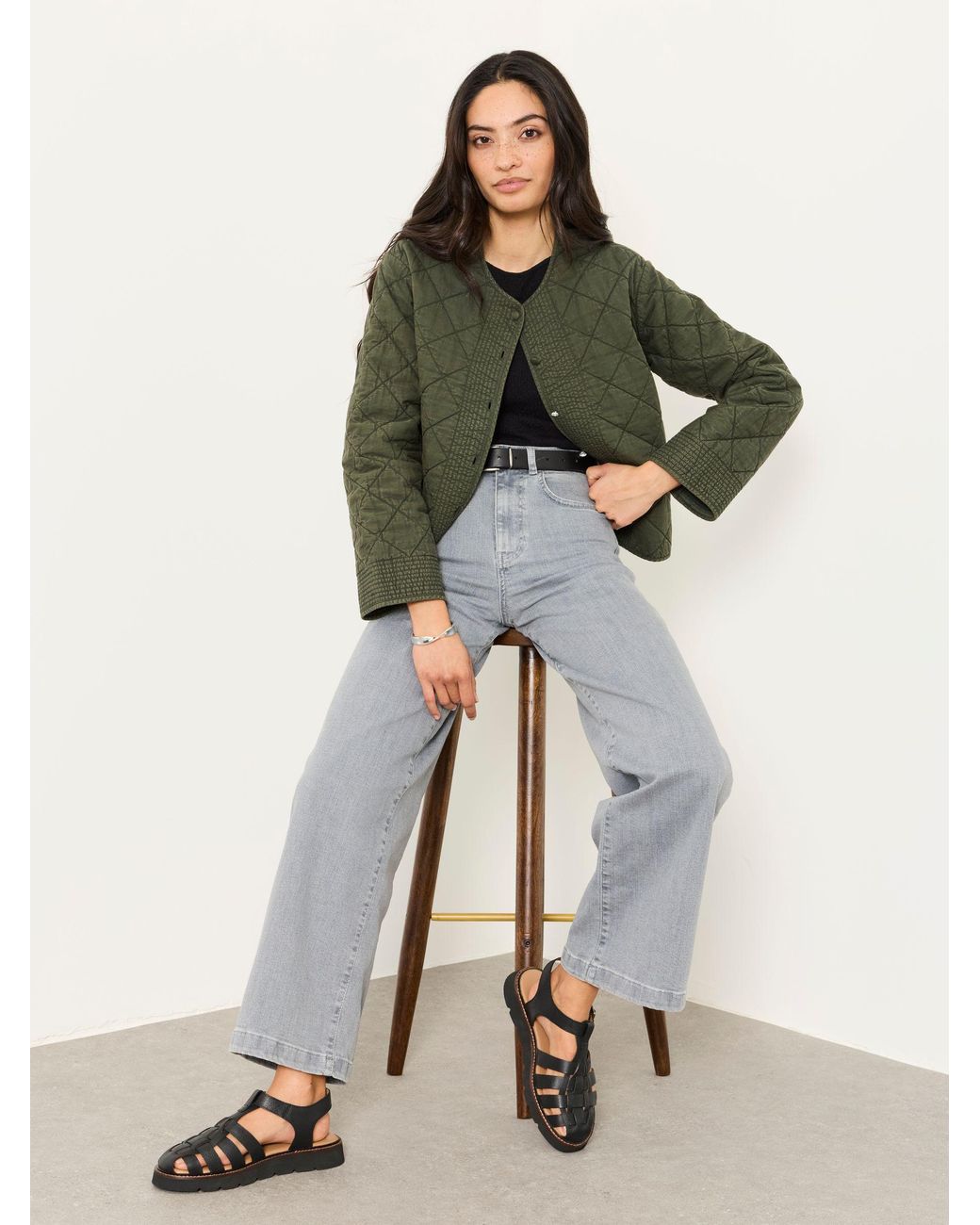 FatFace Gray Welling Wide Leg Jeans