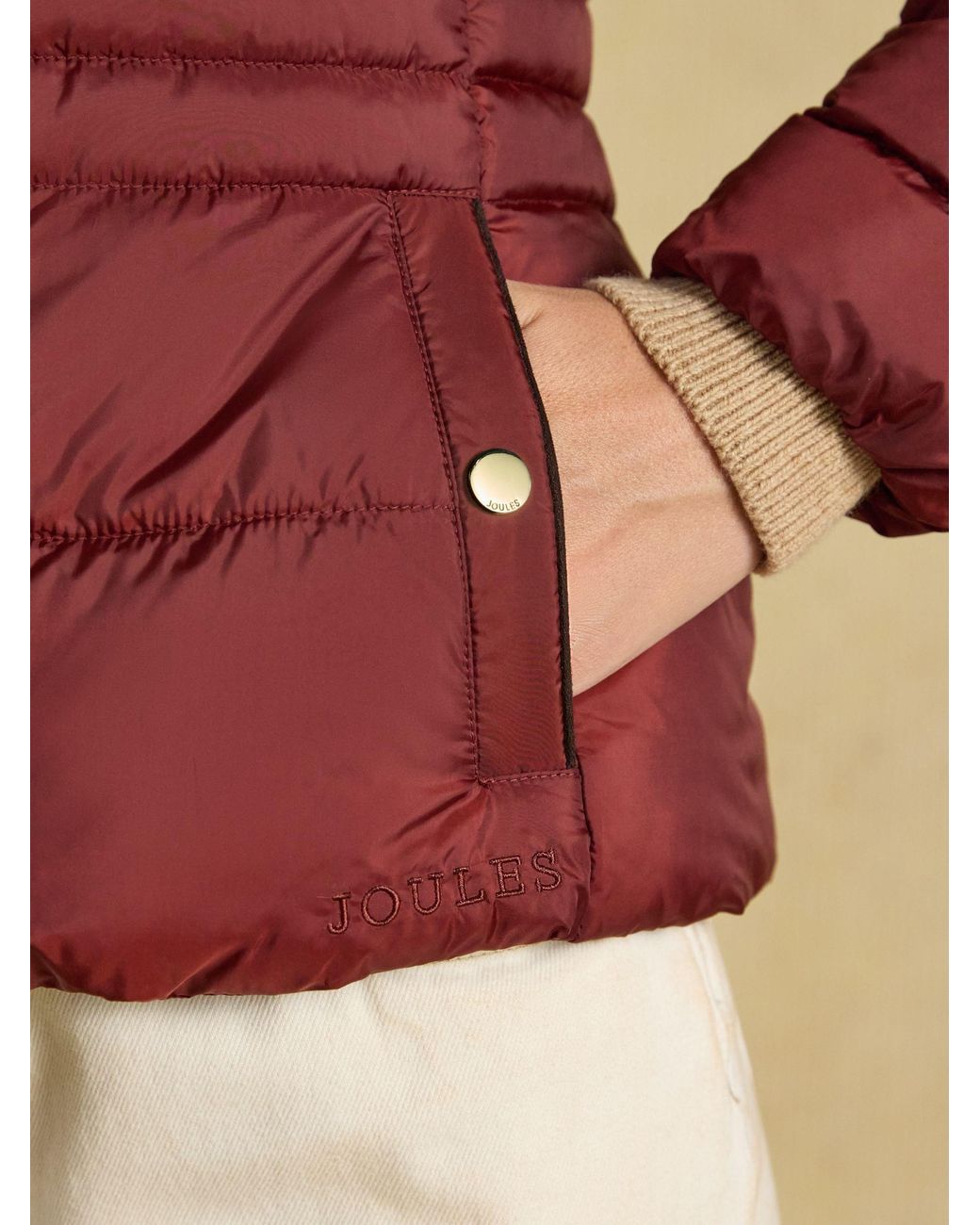 Joules Red Paddock Rust Showerproof Padded Coat